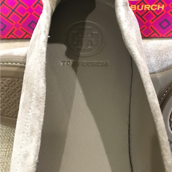 Tory Burch Minnie Suede Leather Travel Ballet Flat, Rocky Pebble - Picture 10 of 14